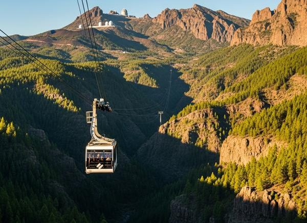 Seilbahn hinauf zu den Teleskopen