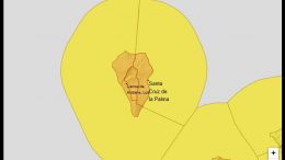 Gelber und oranger Wetteralarm Wind und hohe Wellen