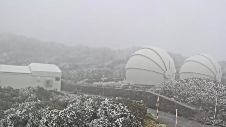 Eiszeit auf dem Roque de Los Muchachos auf La palma