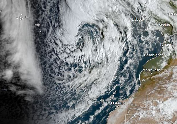 Das Tiefdruckgebiet liegt stabil vor La Palma
