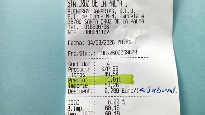 Anstieg der Benzinpreise in Santa Cruz de La Palma