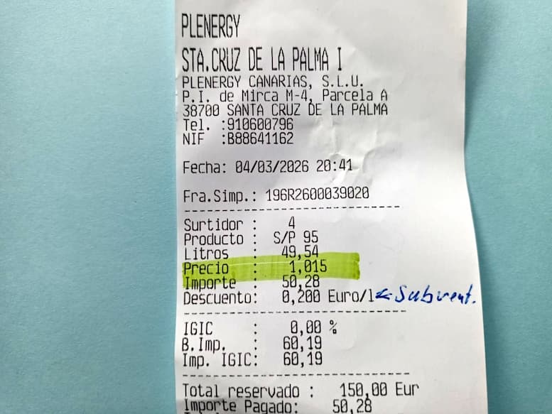 Anstieg der Benzinpreise in Santa Cruz de La Palma