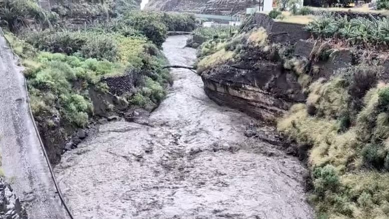 Las Angustias-Schlucht nach den starken Regenfällen in La Caldera de Taburiente