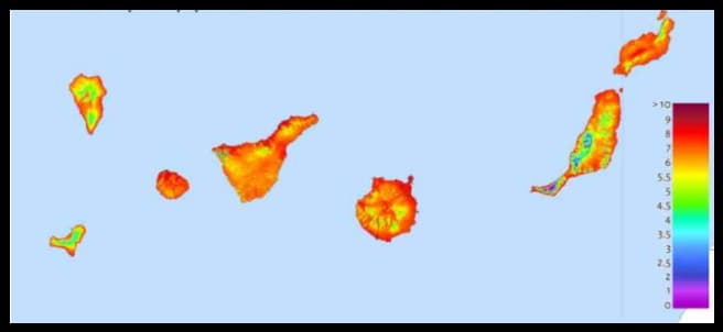 Wärmeewntwicklung auf den Kanaren bis Jahr 2100