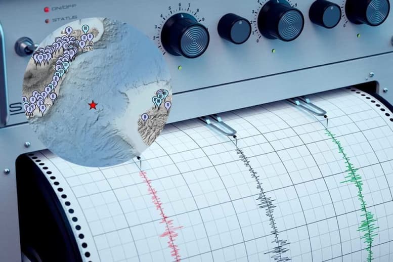 Seismograf zeichnet Erdbeben auf