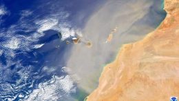 Sandstaub aus der Sahara bewegt sich auf die Kanaren zu