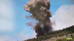 Eine Minute nach Eruptionsbeginn/ Vulkanausbruch La Palma 19. September 2021
