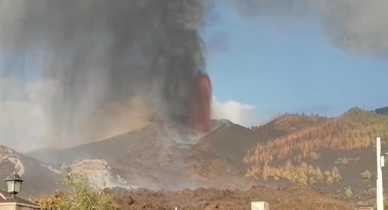 Ausstoss der Vulkanasche am Tajogaite auf La Palma/ Tajogaite Gesundheit La Palma