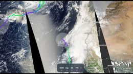 Satellitenaufnahme des Tropensturm Gonzalo/ Tropensturm Gonzalo La Palma Wetter