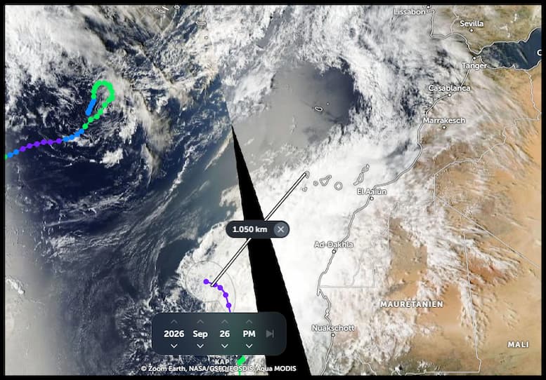 Satelliten-Aufnahme/ Tropensturm Gonzalo La Palma