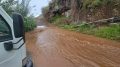 Überflutete Straße in Barlovento/ Unwetter La Palma Oktober