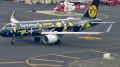 Flughafen La Palma mit bemaltem Eurowings-Flugzeug/ Flugplan La Palma Winter