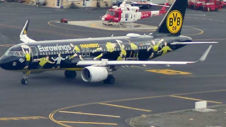 Flughafen La Palma mit bemaltem Eurowings-Flugzeug/ Flugplan La Palma Winter