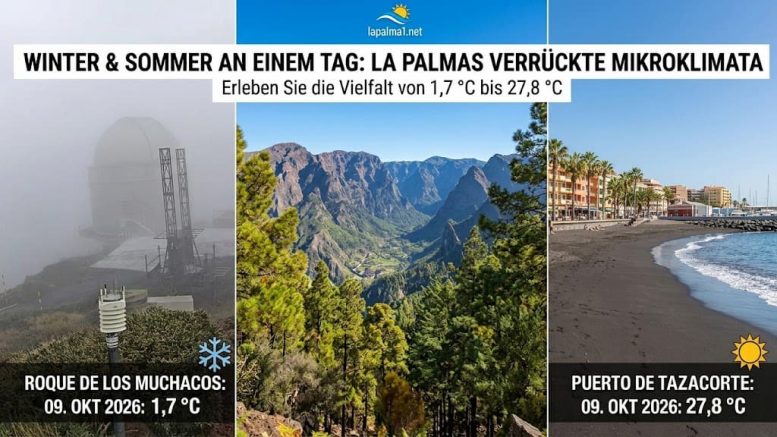 Wetter La Palma Temperaturunterschiede Mikroklima