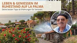 Manfred Betzwieser vor palmerischer Häuserkulisse/ Deutsche Rentner La Palma Kanaren